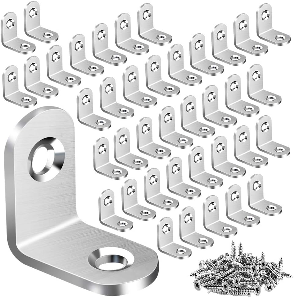 40PCS_L_Bracket_Corner_Brace,_Stainless_Steel_L_Brackets_for_Shelves,_Metal_Corner_Bracket,_Small_Right_Angle_Brackets_for_Wood_Furniture_Chair_Drawer_Cabinet_with_80PCS_Screws_(0.79_x_0.79_inch)