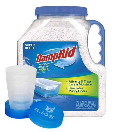 DampRid Moisture Absorber Refill Container 7.5 lb – Fragrance Free Odor and Moisture Absorber for Basements, Closets & Storage Spaces – High-Capacity Humidity Control, 1 Pack – Ilios Packaging