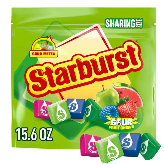 STARBURST Sour Chewy Candy Individually Wrapped Fruit Chew, Sharing Size, 15.6 Oz Resealable Bag, Easter Basket Stuffers