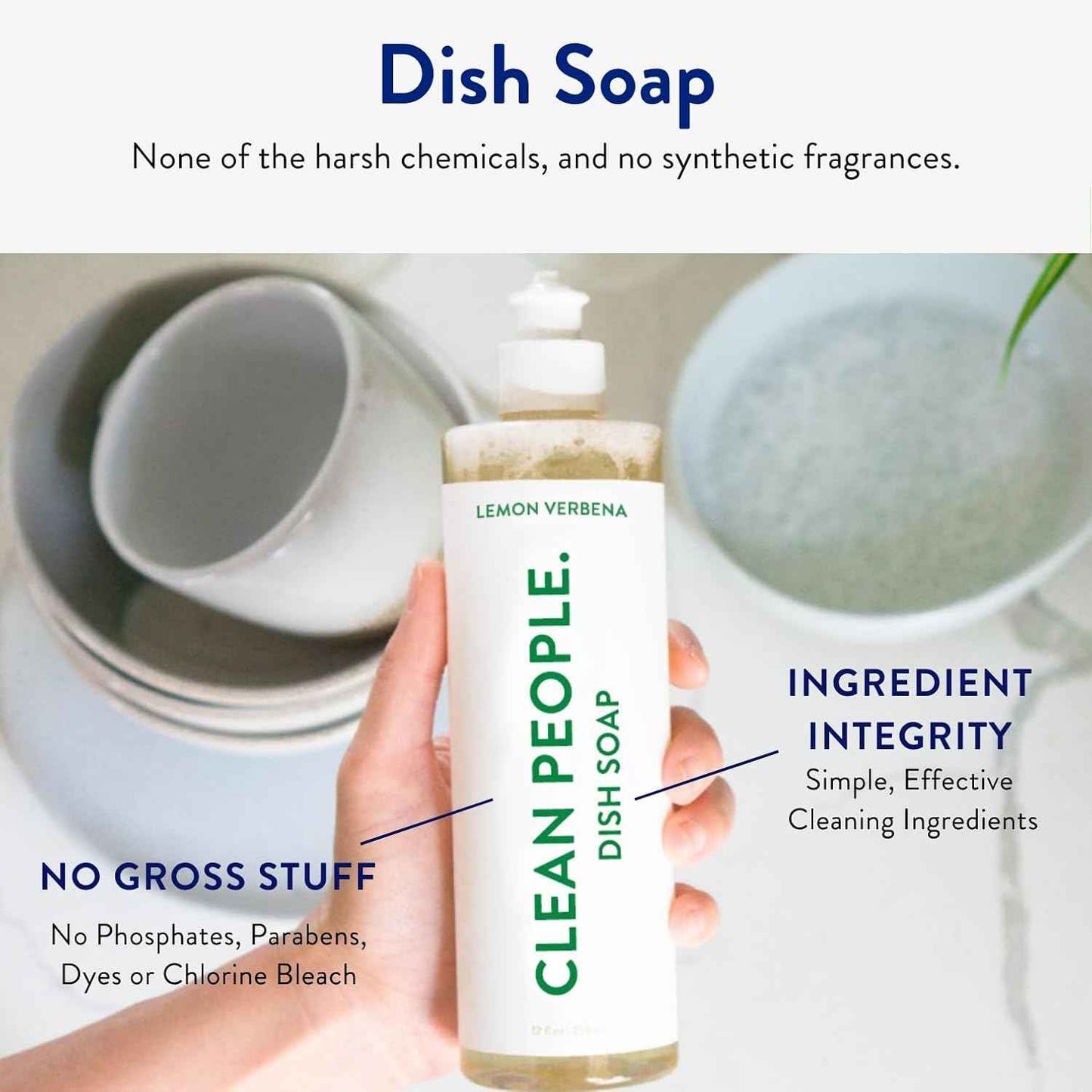 THE CLEAN PEOPLE Liquid Dish Soap - Clean, Simple Ingredients - Extra Scrubbing Power