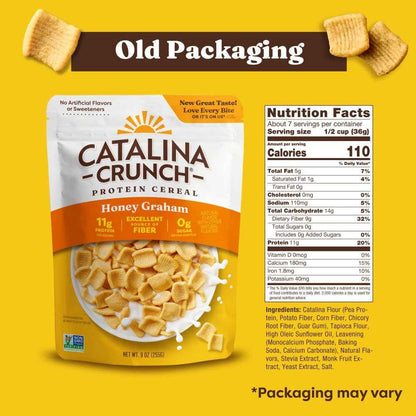 Catalina Crunch Protein Cereal - Sugar Free Breakfast Cereal with 11g of Protein - Gluten Free - Honey Graham - 9 oz. Bag