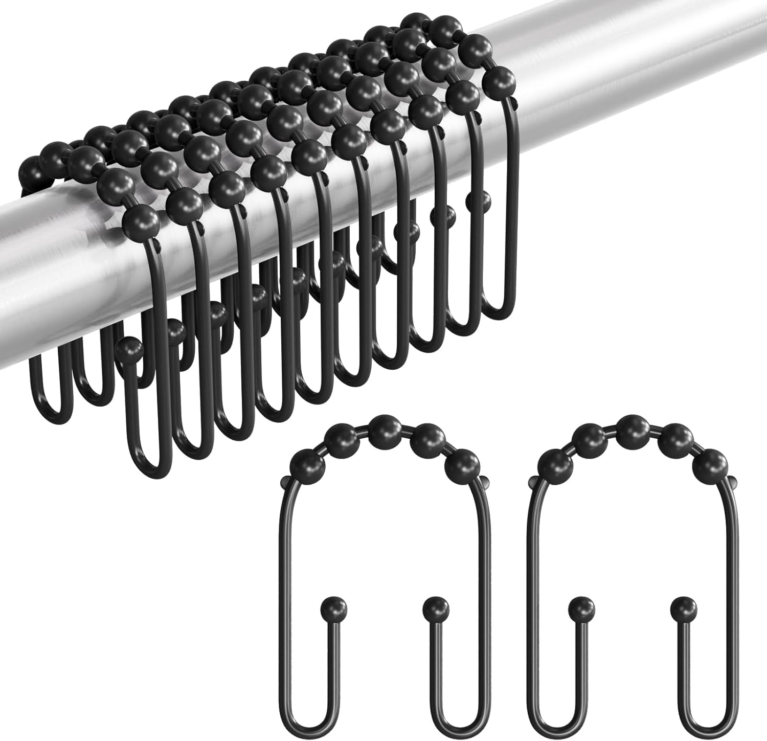 AmazerBath_Shower_Curtain_Hooks_Rings,_Metal_Shower_Curtain_Rings,_Black_Shower_Curtain_Hooks_Rust_Proof_Double_Hook_Shower_Hooks_for_Shower_Curtain_and_Liner,_Shower_Rod_Hooks_Bathroom_12Pcs