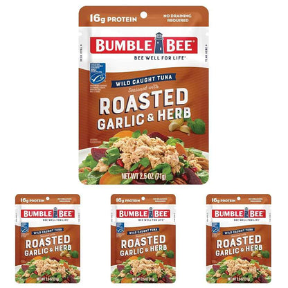 Bumble Bee Seasoned Tuna Pouch - Wild Caught and Ready to Eat for Snack, Salad, Korean Tuna Bowl - 14g Protein per Serving - PERFECT, PORTABLE, GOODNESS - 2.5 oz Packet
