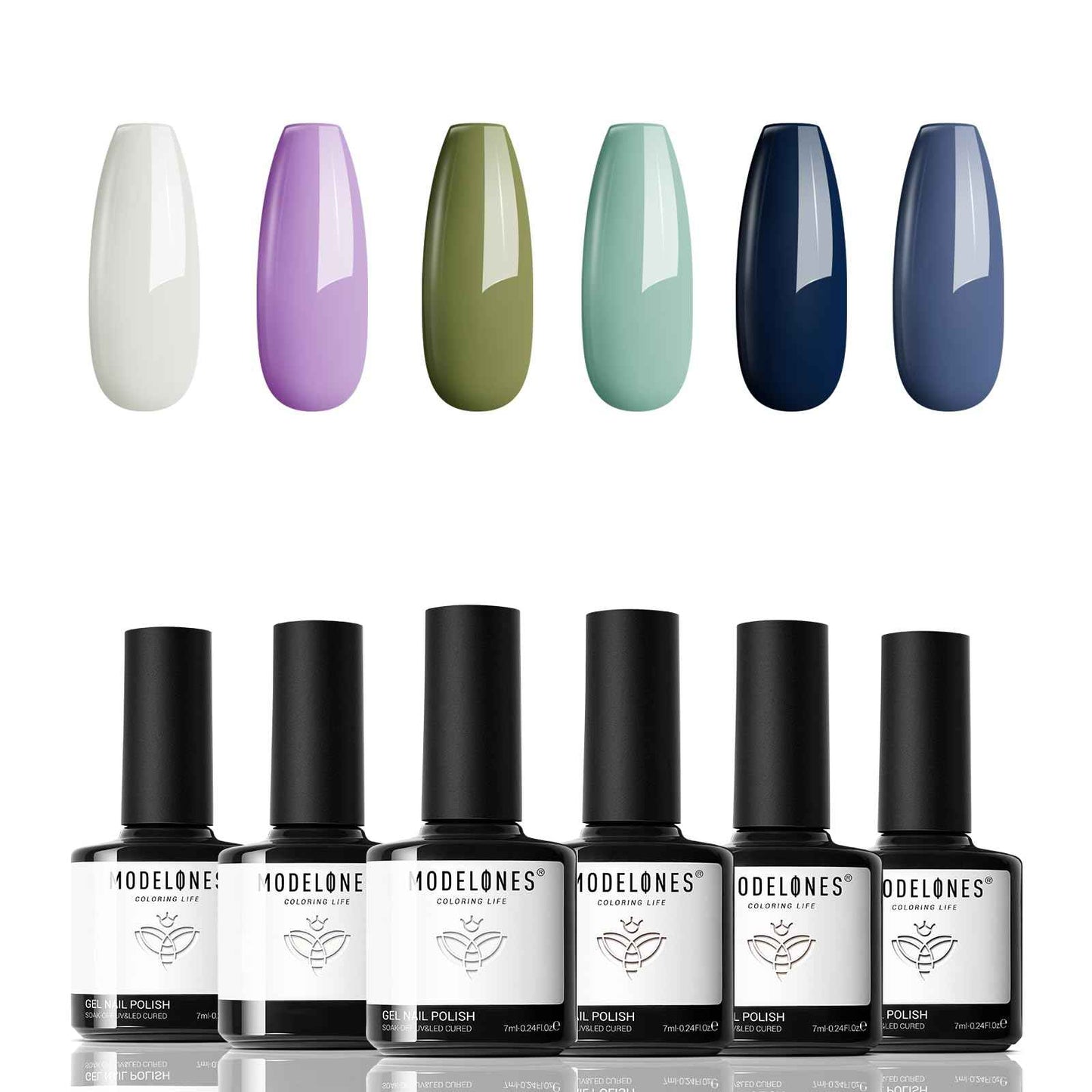 modelones Gel Nail Polish Set - 6 Colors Nude Pink Milky White Gel Polish Set Light Neutral Pink Nail Polish Barely Pink Soak Off LED Starter Kit Popular Nail Art DIY Manicure Gifts