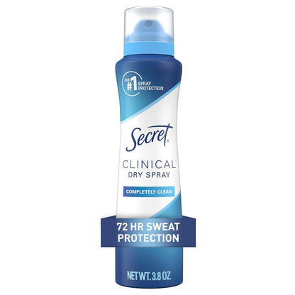 Secret_Clinical_Strength_Dry_Spray_Antiperspirant_Deodorant_for_Women,_3X_Stress_Protection,_72hr_Sweat_&_Odor_Protection,_PH_Balancing_Minerals,_Completely_Clean_Scent,_3.8_oz