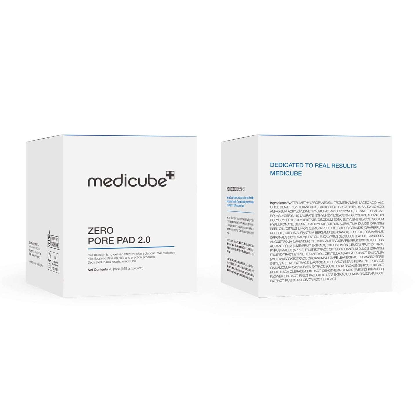 medicube_Toner_Pads_Zero_Pore_Pad_2.0_|_Dual-Textured_Facial_Pad_for_Exfoliation_and_Pore_Care_with_4.5%_AHA_Lactic_Acid,_0.45%_BHA_Salicylic_Acid_|_Ideal_for_All,_Korean_Skin_Care,_70_Pads_(1_Pack)