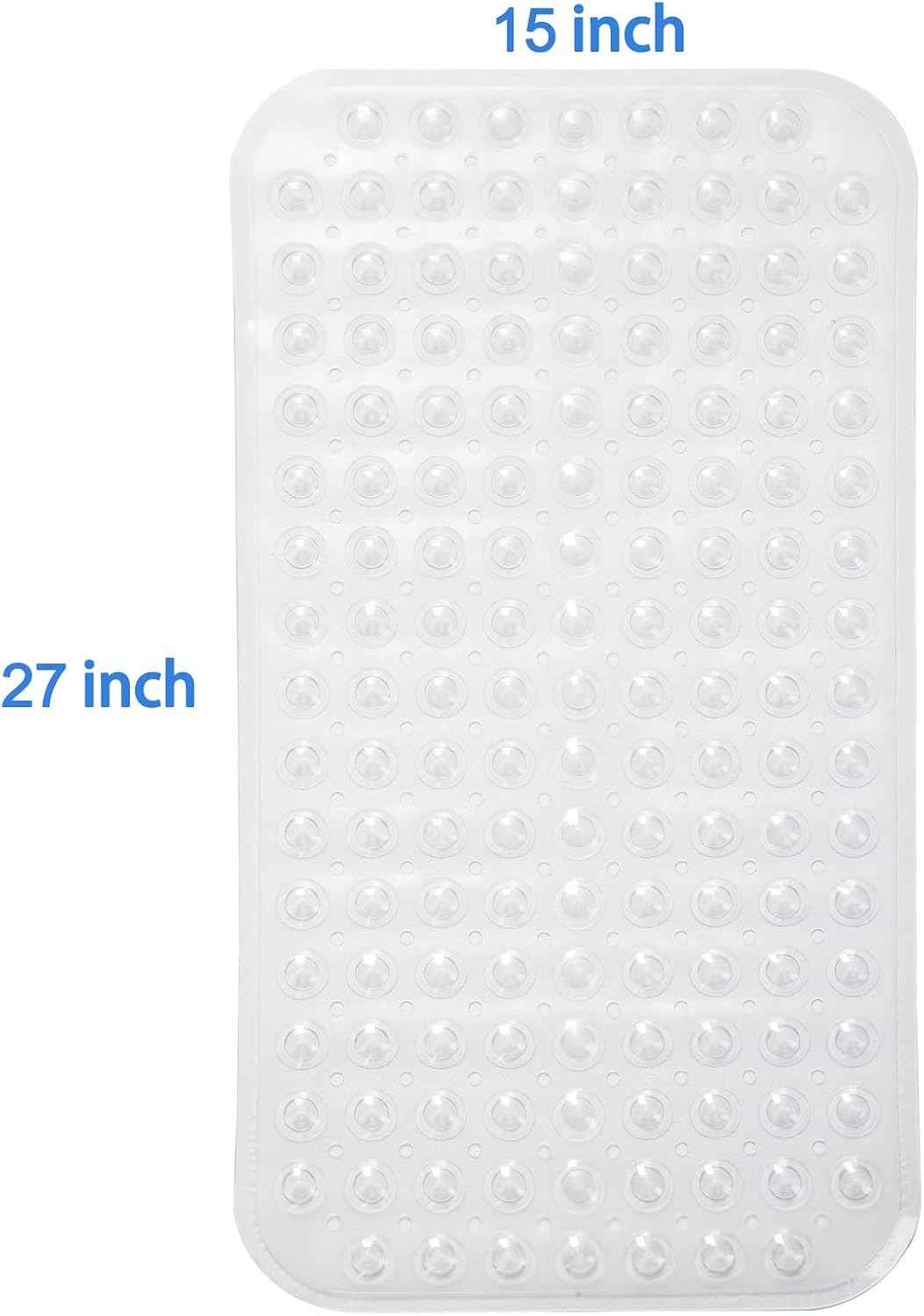 AmazerBath Bath Tub Mat, Medium Size 27.6 x 15 Inches Non-Slip Shower Mats with Suction Cups and Drain Holes, Bathroom Bathtub Mats Machine Washable