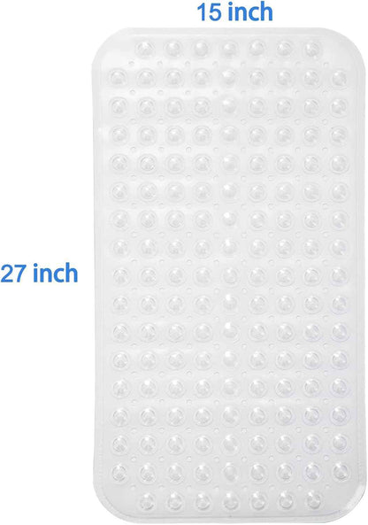AmazerBath Bath Tub Mat, Medium Size 27.6 x 15 Inches Non-Slip Shower Mats with Suction Cups and Drain Holes, Bathroom Bathtub Mats Machine Washable