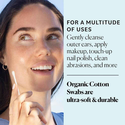 Sky Organics - Organic Cotton Swabs - Ultra Soft Tips - Strong & Durable - Hypoallergenic - Chlorine Free - Sustainable - Natural, Vegan & Cruelty Free - Skin Care & Self Care