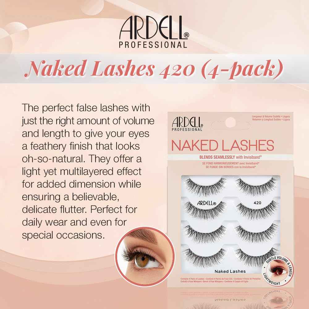 Ardell – Lightweight Natural Strip Lashes with Invisiband, Reusable False Eyelashes