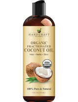 Handcraft Blends Organic Fractionated Coconut Oil - 100% Pure and Natural - Premium Grade Carrier Oil for Skin and Hair - Hair and Body