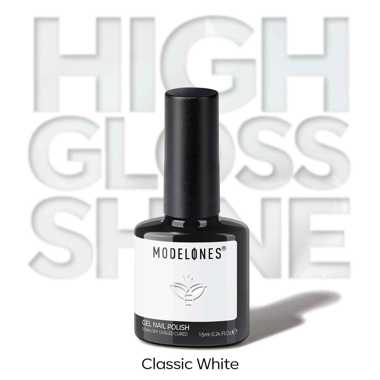 modelones White Gel Nail Polish Gel Polish Solid White Nail Poish Soak Off Pastel U V Nail Design Salon DIY Manicure 15 ML