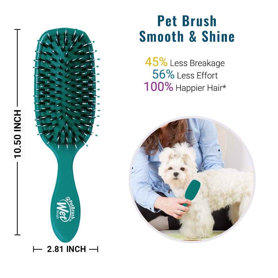 Wet Brush Pet Hair Brush, Smooth, Shiny Fur, Dog and Cat Hairbrush, De-Shedding Comb & Dematting Tool for Grooming Long or Short-Haired Dogs, Tangle-Free for Less Pulling & Tugging