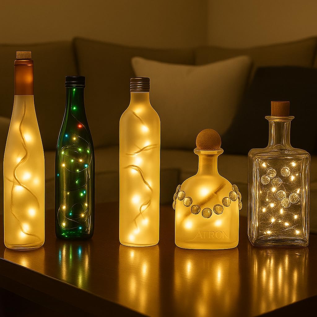 Novelty_Lights_8.5_Foot_20_Light_Mini_LED_Crafting_Lights,_Warm_White_LEDs_on_Green_Wire,_24_Inch_Lead,_Non-Connectable_Short_Fairy_Light_String_for_Art_Projects,_Bottle_Lights,_Crafts