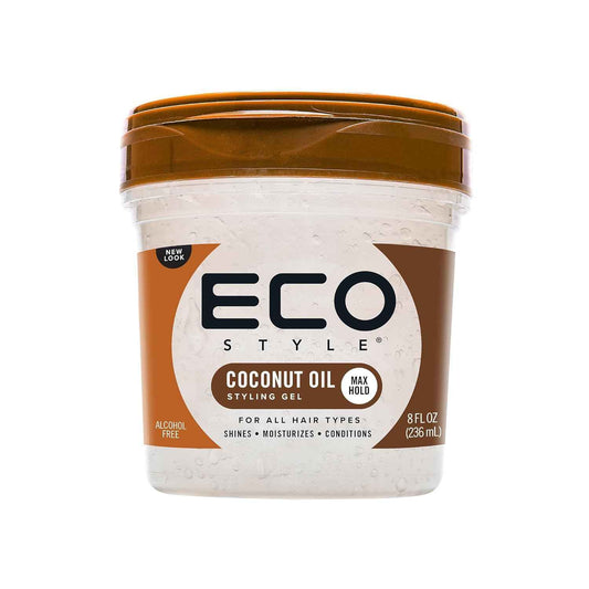 Eco Style Coconut Oil Styling Gel - Adds Luster and Moisturizes Hair - Weightless Styling and Superior Hold - Prevents Breakage and Split Ends - Promotes Scalp Health - Ideal for all Hair
