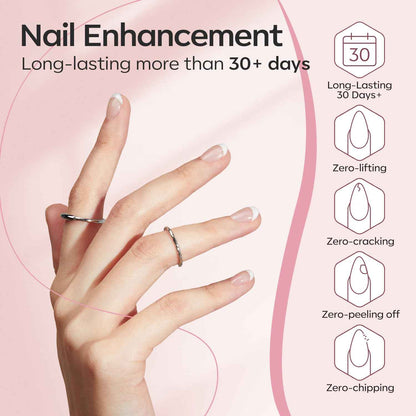 modelones Builder Nail Gel, 2 Pcs Clear and Cover Nude Builder Nail Polish, 8-in-One Apex Building Thickening Strengthener Extension Rubber Color Base Gel for DIY Home Salon Gifts LED Lamp Cured 10ml