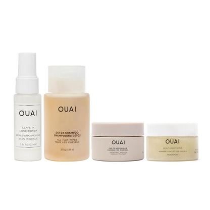OUAI_Travel_Kit_-_Includes_Travel_Size_Leave_In_Conditioner,_Detox_Shampoo,_Fine_to_Medium_Hair_Mask,_Scalp_&_Body_Scrub_(4_Count)