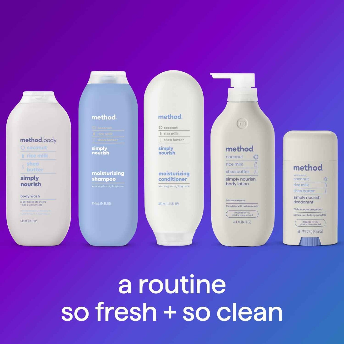 Method Body Lotion, Coconut, Rice Milk + Shea Butter notes, 24 Hours of Moisture 14 oz