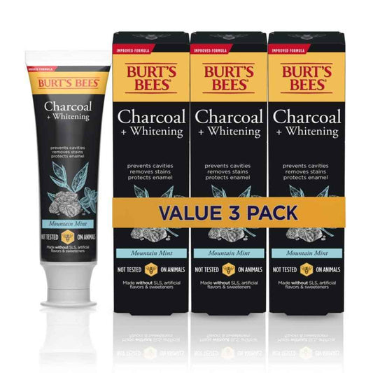 Burt's Bees Toothpaste, Natural Flavor, Charcoal with Fluoride Toothpaste