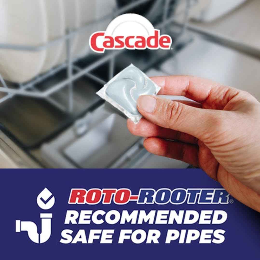 Cascade Free & Clear Dishwasher Pods, Dishwasher Detergent, Dish Detergent Soap, Lemon Essence