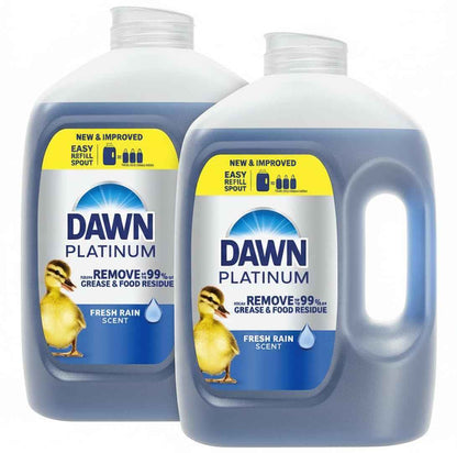 Dawn Platinum Refill Jug Dish Soap, Liquid Dishwashing Detergent Powerful Dawn Dish Soap for Tough Grease Removal Dishwashing Liquid Value Pack