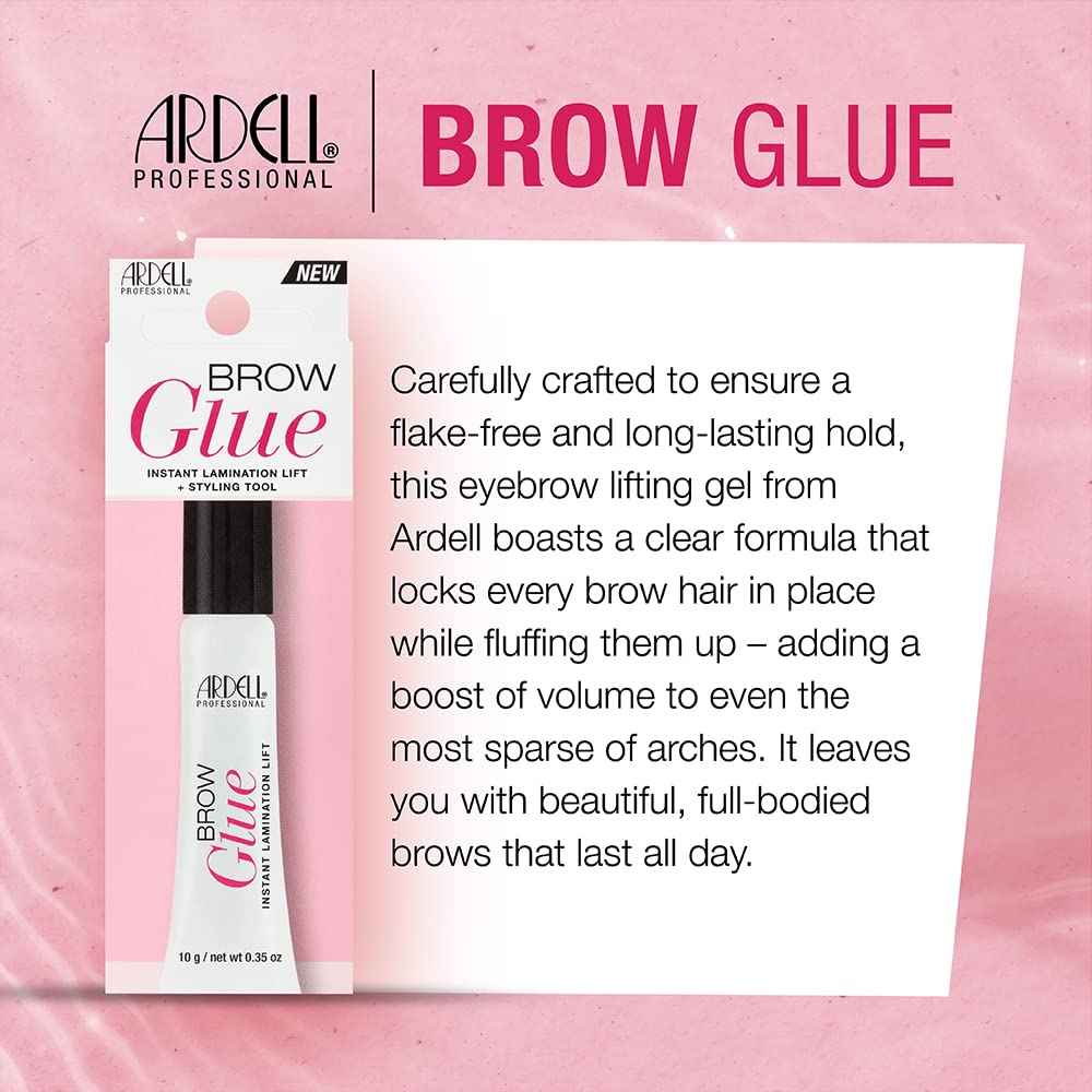 Ardell Brow Glue Clear – Strong Hold Eyebrow Gel for Lamination Lift, Long Lasting Brow Gel Styling Tool for Shaping & Setting Brows, Eye Makeup