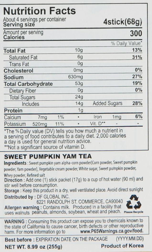 Damtuh_Sweet_Pumpkin_with_Yam_Tea_Powder_–_Korean_Meal_Replacement,_Instant_Breakfast_Shake_with_Misugaru,_17g_x_15_Sticks