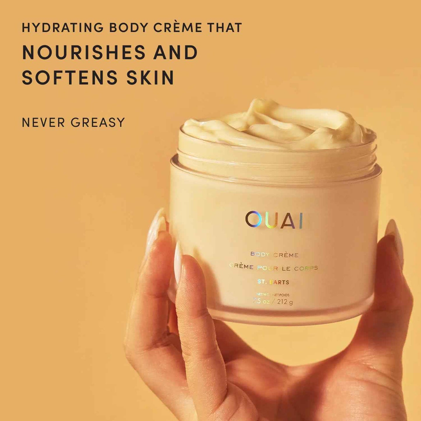 OUAI Body Cream, Hydrating Whipped Body Cream with Cupuaçu Butter, Coconut Oil and Squalane - Softens Skin and Delivers Healthy-Looking Glow - Sulfate-Free Skin Care