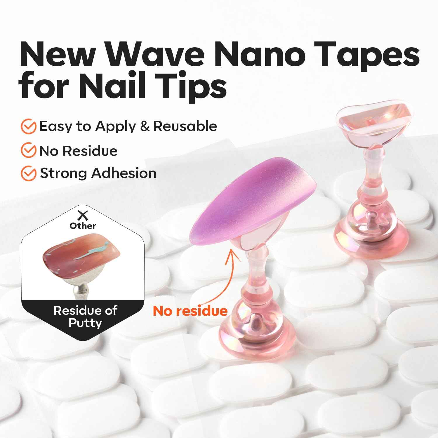 Modelones Nail Stand Set, Magnetic Nail Stands for Press ons False Nail Tips Practice Acrylic Holder with 200pcs Sticky Tabs Strong Metal Base Painting Display DIY & Salon Use Beginner Supplies