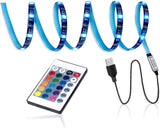 LED TV Backlight,SMY USB LED Strip Light,RGB Multi-Colour LED Light Strip Kit Waterproof IP65, 30LED with Wireless Remote Controller for TV/PC/Laptop Bias Lighting (3.28Ft/6.56Ft)