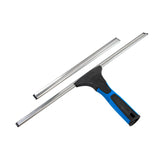 Unger Professional Connect and Clean 18” EZ Change Window and Glass Cleaning Squeegee, Large and Small Windows, Rubber Blade Tool for Streak-Free Results