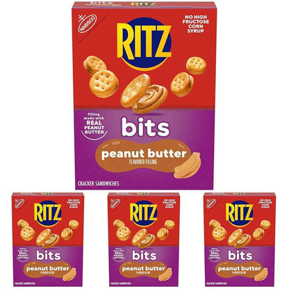 RITZ Bits Peanut Butter Sandwich Crackers, Snacks for Kids and Adults, Lunch Snacks