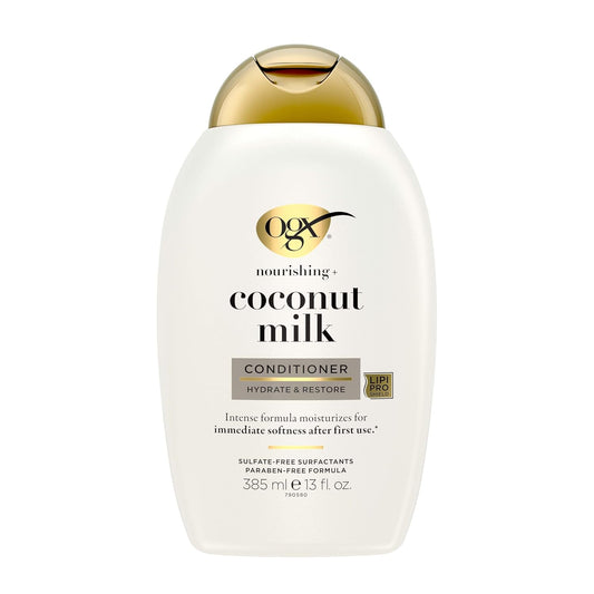 OGX_Nourishing_+_Coconut_Milk_Conditioner,_Hydrating_&_Restoring_Conditioner_Moisturizes_for_Soft_Hair_After_the_First_Use,_Parabens-Free,_Sulfate-Free_Surfactants,_13_fl._Oz