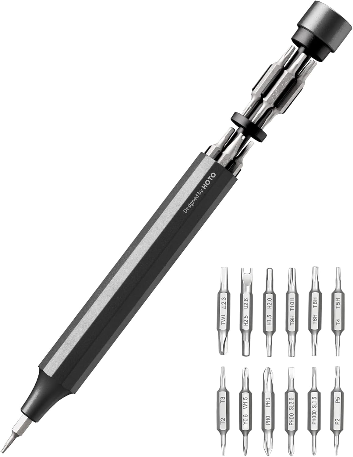 HOTO_24_in_1_Multi_Bit_Mini_Screwdriver_Set_Magnetic,_Manual_Precision_Screwdriver_Set,_EDC_Pen_Screwdriver_for_Eyeglasses,_Electronics,_Watches,_Phones,_Laptops,_Cameras,_Slate_Grey