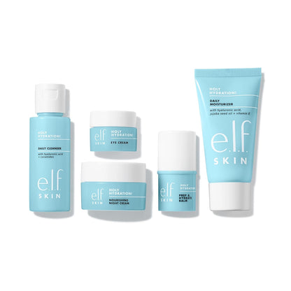 e.l.f._SKIN_Holy_Hydration!_Jet_Set_Hydration_Kit,_Travel_Friendly_Hydrating_Skincare_Set,_Face_Cleanser,_Balm,_Moisturizer,_Eye_Cream_&_Night_Cream,_Vegan_&_Cruelty-Free