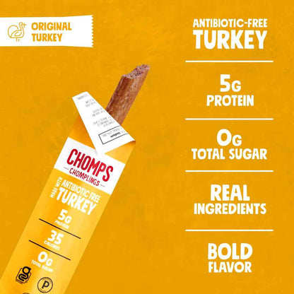 CHOMPS MINI Free Range Jerky Meat Snack Sticks, 0.5 Ounce (Pack of 6)