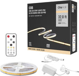 16.4ft/32.8ft COB LED Strip Light with Remote, 2700K-6500K Dimmable Bright Warm White Led COB Strip Light, White Continuous Led Strip Light for Mirror, Stair, Cabinet, Room