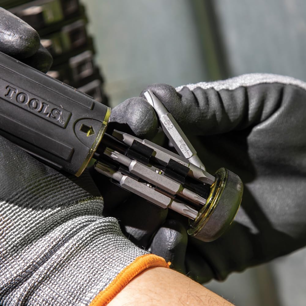 Klein_Tools_32305_Multi-bit_Ratcheting_Screwdriver,_15-in-1_Tool_with_Phillips,_Slotted,_Square,_Torx_and_Combo_Bits_and_1/4-Inch_Nut_Driver