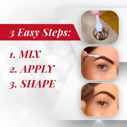 Ardell Brow Tint Kit Medium Brown – Eyebrow Dye Kit, Long-Lasting Brow Color with Natural Extracts, DIY Eyebrow Tint for Full Gray Coverage