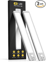10inch Under Cabinet Lighting, 2 Pack Rechargeable Motion Sensor Light Indoor, 5 Levels Dimmable Magnetic Closet Lights, Wireless Under Counter Lights for Kitchen, Stairs
