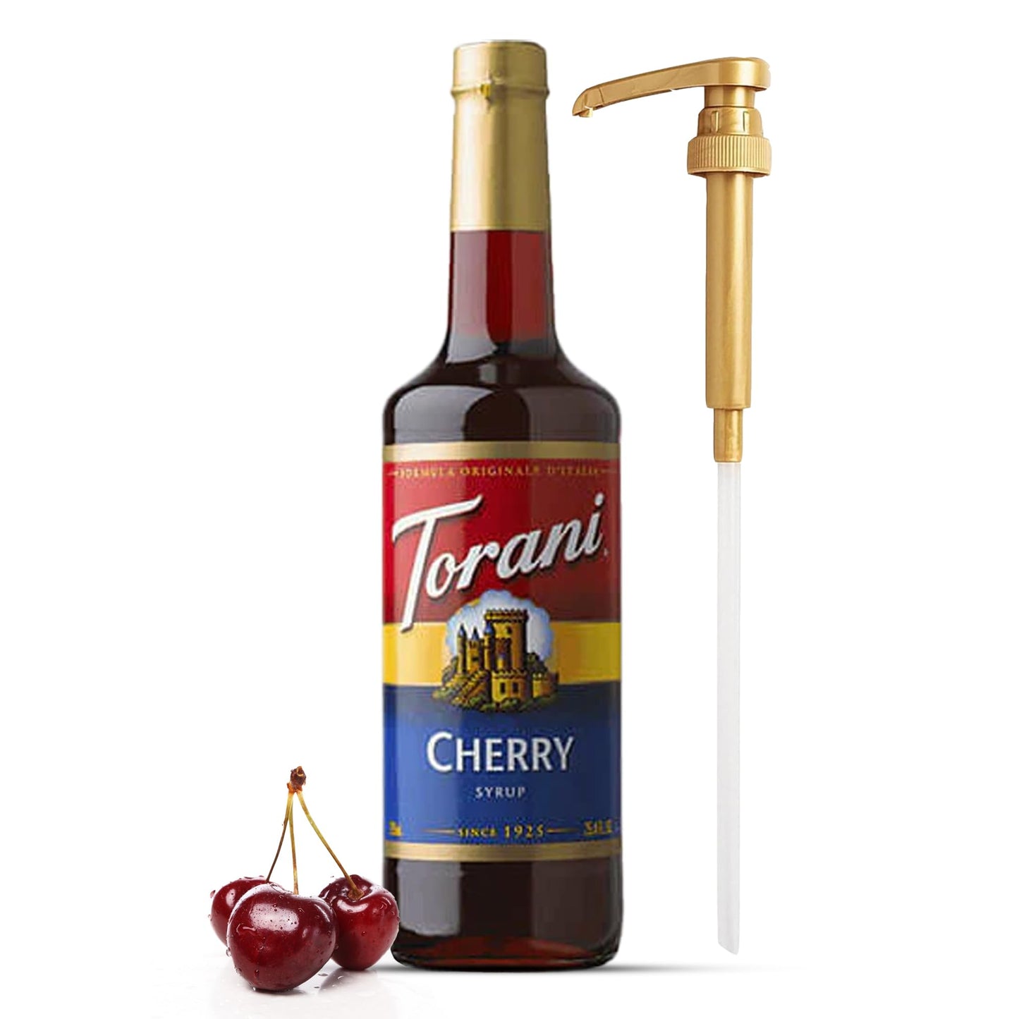 Cherry Syrup for Coffee &amp;amp; Cocktails 25.4 Ounces, with Fresh Finest Syrup Pump