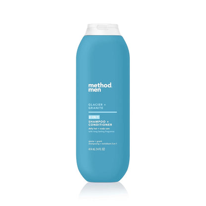 Method_Men_2-in-1_Shampoo_and_Conditioner,_Glacier_+_Granite_-_Cleans_and_Conditions_with_Argan_and_Jojoba_Oil_-_Made_without_Parabens_-_14_oz