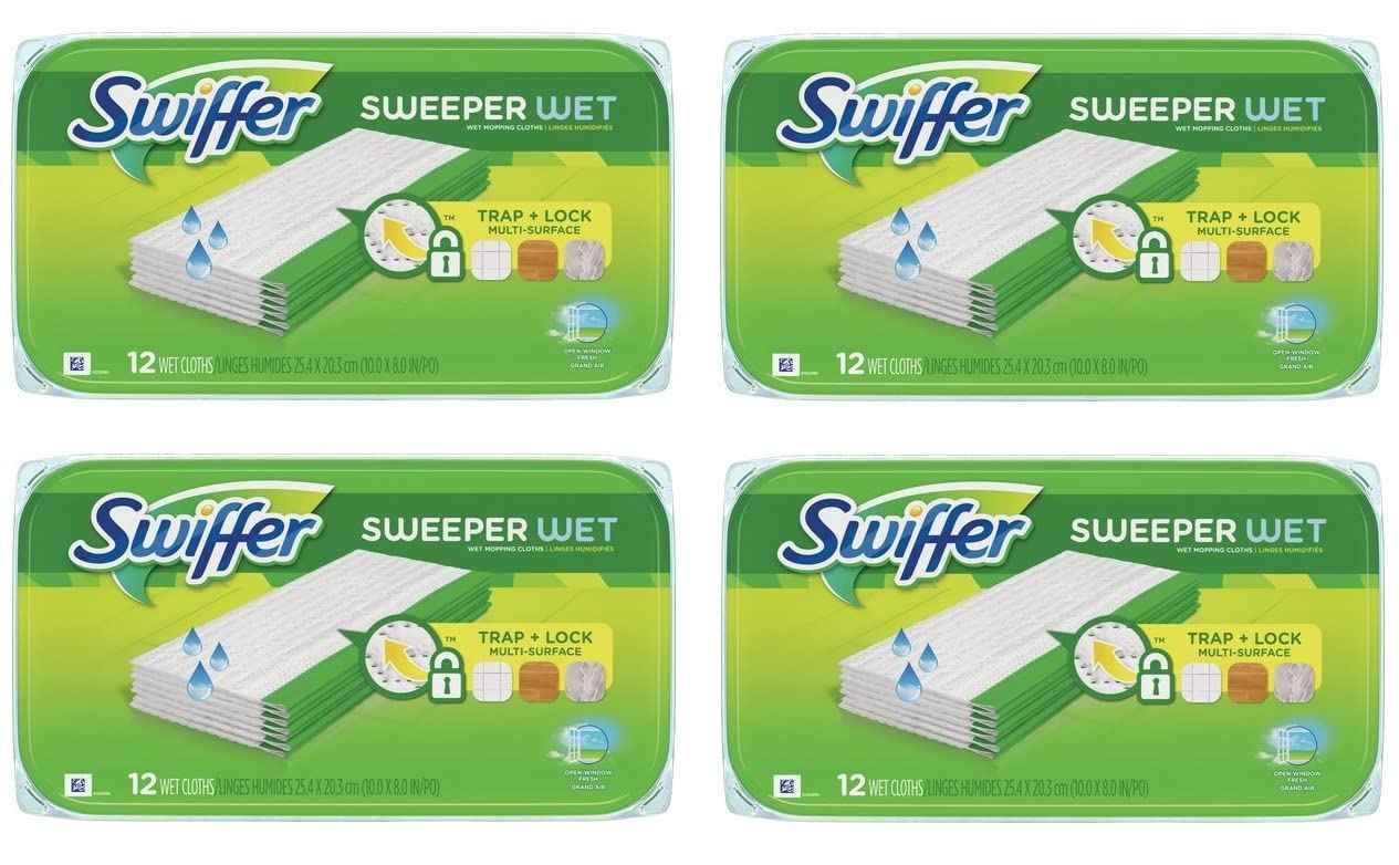 Swiffer Sweeper Wet Mopping Cloth Multi Surface Refills, Mops for Floor Cleaning, Febreze Lavender Scent