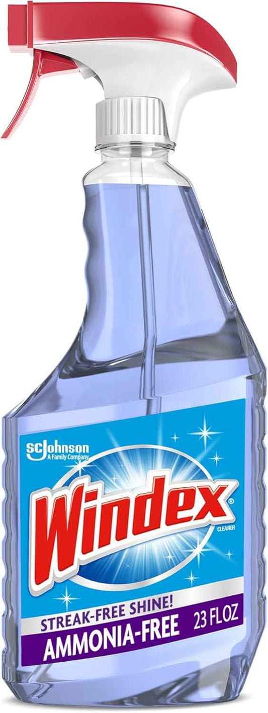 Windex Glass and Window Cleaner Spray Bottle, Ammonia Free, Packaging Designed to Prevent Leakage and Breaking, Surface Cleaning Spray, Crystal Rain Scent