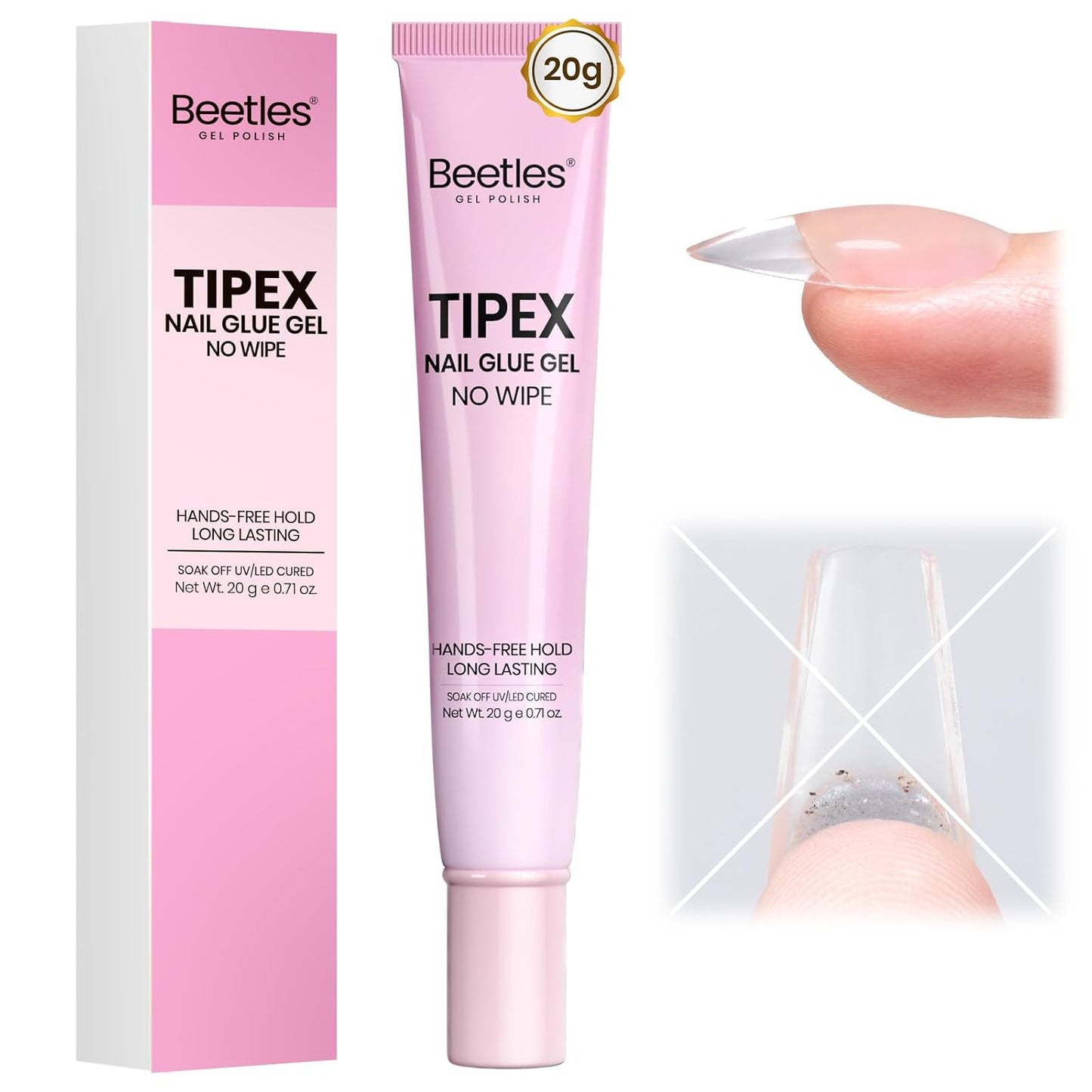 Beetles_20g_Tipex_Nail_Glue_Gel,_No_Wipe_&_No-Need-to-Hold,_Designed_for_Tipex_Instant_Apex_Nail_Tips,_Flat-Nail_Friendly,_DIY_&_Salon_Use,_UV/LED_Cured