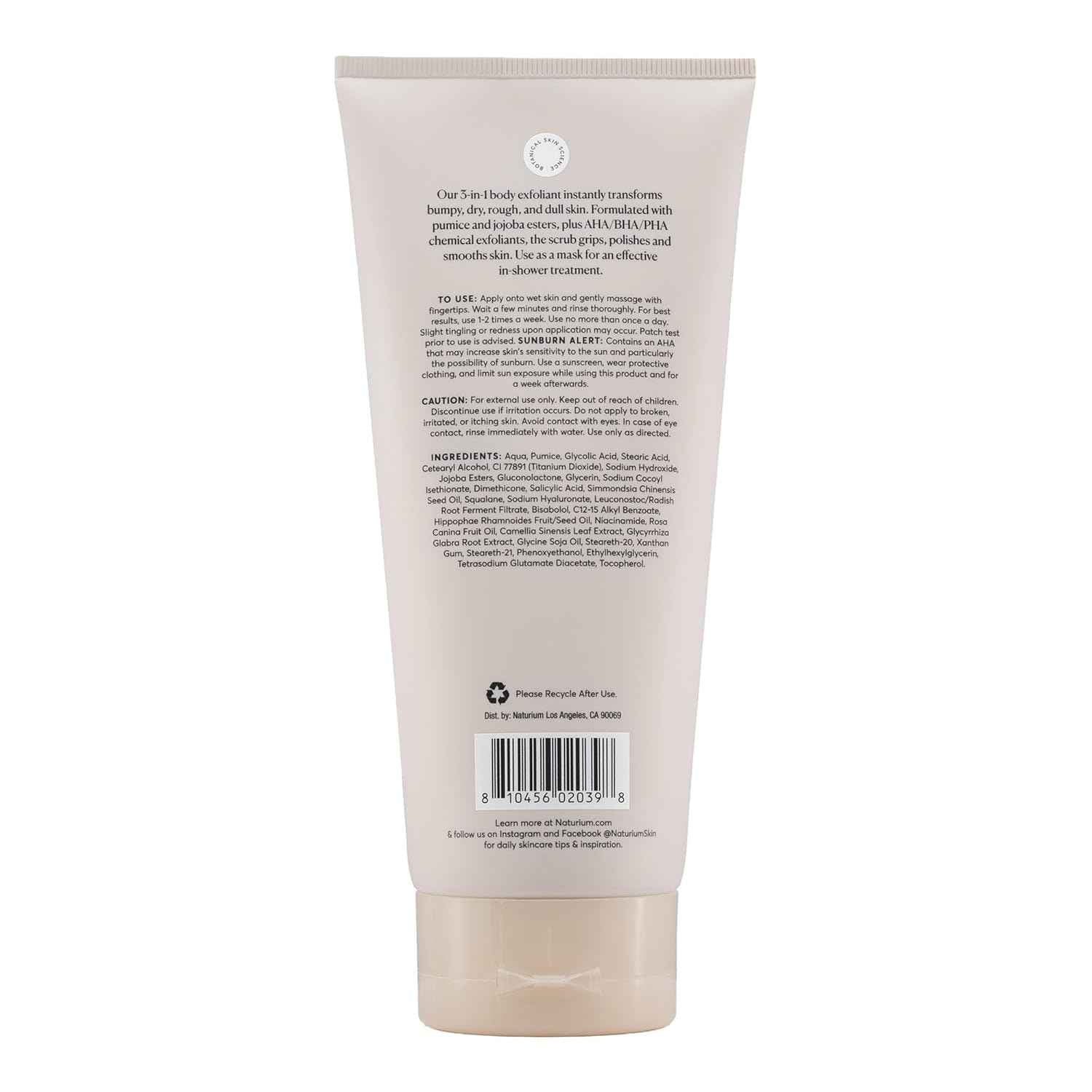 Naturium KP Body Scrub & Mask for Keratosis Pilaris, Bump Eraser Shower Scrub & Exfoliator for Skin, 8 oz