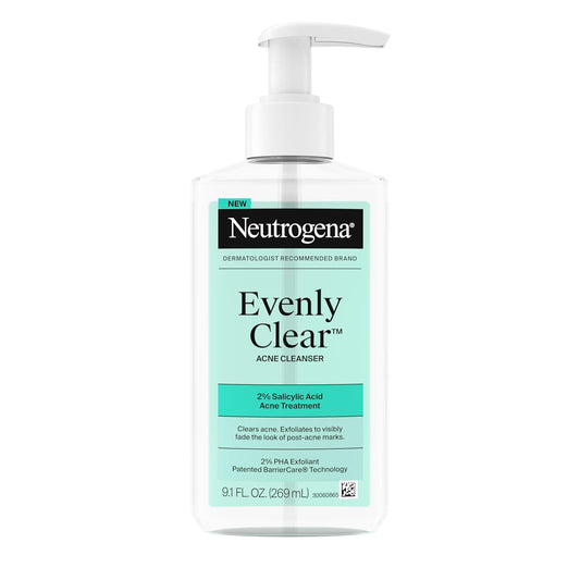 Neutrogena_Evenly_Clear_Acne_Cleanser_with_2%_Salicylic_Acid_&_2%_PHA_Exfoliant,_Gentle_Foaming_Face_Wash_Clears_Clogged_Pores_&_Blackheads_While_Visibly_Fading_Look_of_Post-Acne_Marks,_9.1_fl._oz