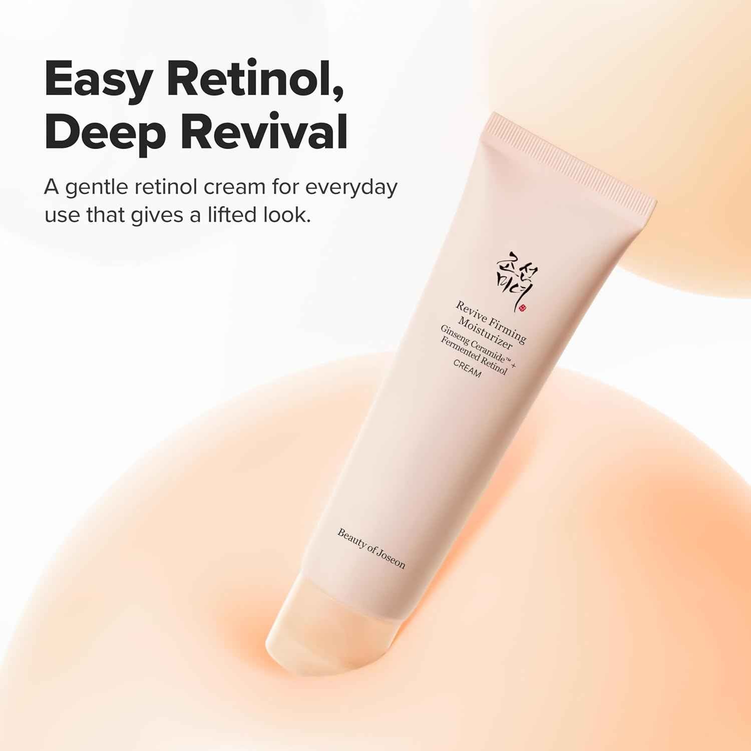 Beauty of Joseon Revive Firming Moisturizer Ginseng Ceramide + Fermented Retinol for Dry, Sensitive Skin Korean Skincare for Women and Men, 60ml,2.02 fl.oz.