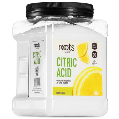 Roots Circle All-Natural Citric Acid | 1 Pack - 1.87 Pounds | Kosher for Passover | Food-Grade Flavor Enhancer, Household Cleaner &amp;amp; Preservative | for Skincare, Cooking, Baking, Bath Bombs