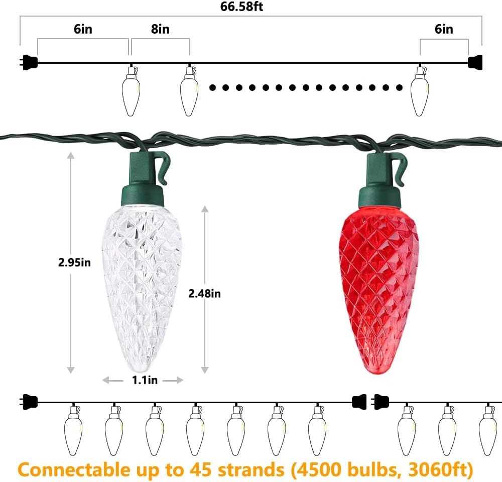 Brizled_100_LED_C9_Red_&_White_Christmas_Lights,_66FT_Faceted_Christmas_Lights,_Connectable_Outdoor_Strawberry_String_Light,_120V_UL_Certified_Indoor_Xmas_Light_for_Tree_House_Garden_Party_&_Holiday